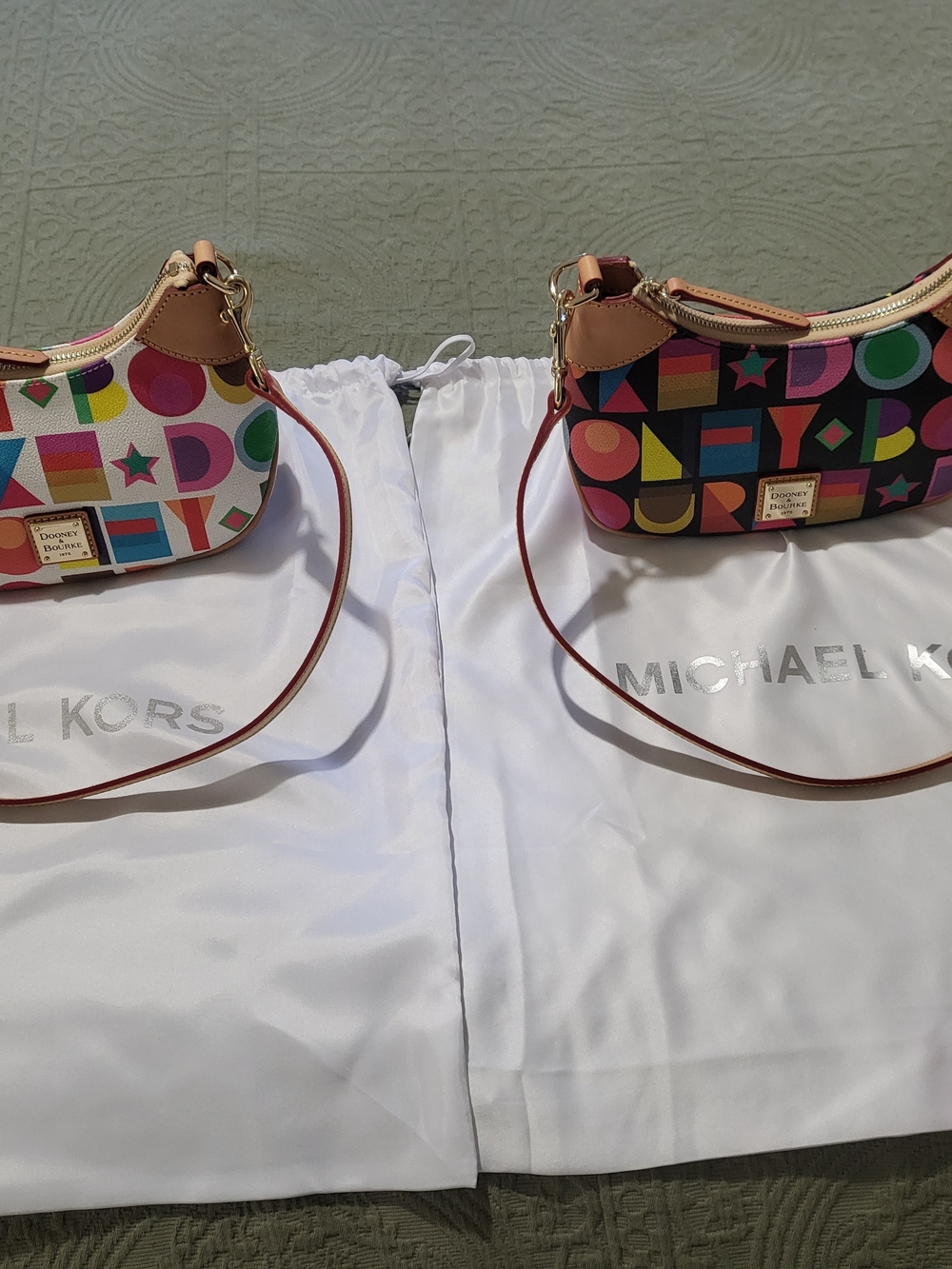 Dooney & Bourke Art Deco Luna Hobo Shoulder Bags - White And Black Multi